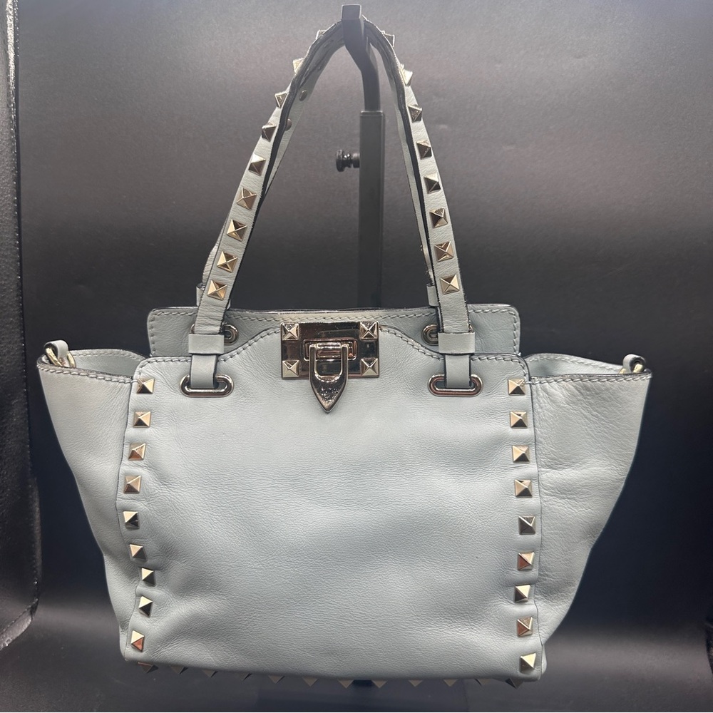 Valentino Garavani Rockstud Tote Pebbled Leather Mini w/COA